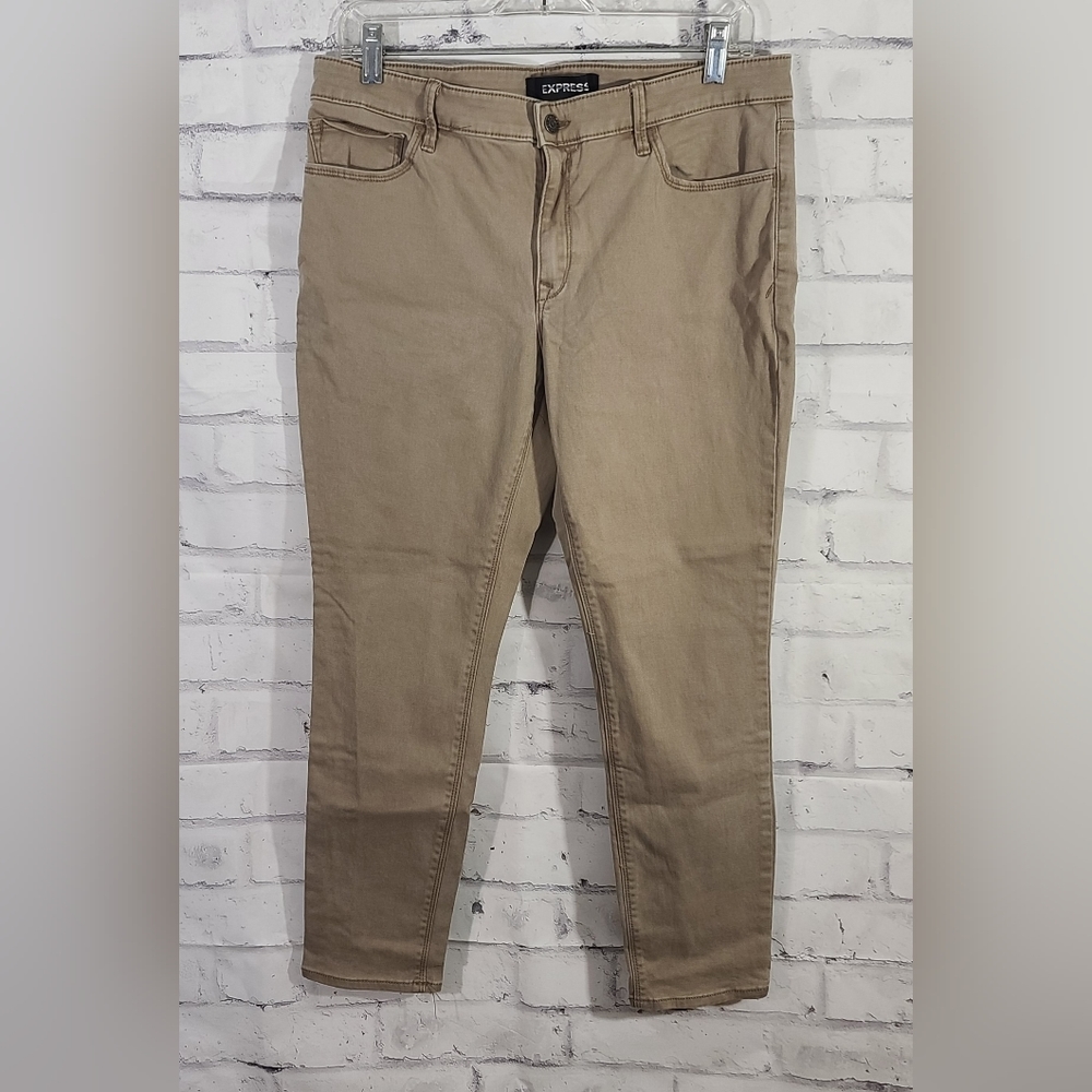 Express Women's Khaki Stretch Skinny Trousers